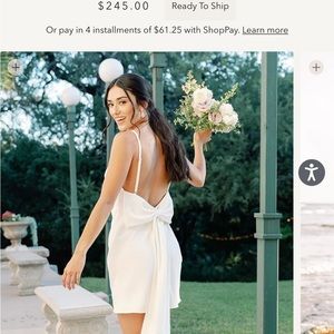 Revelry mini white bow dress